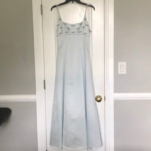 Elegant blue slip dress